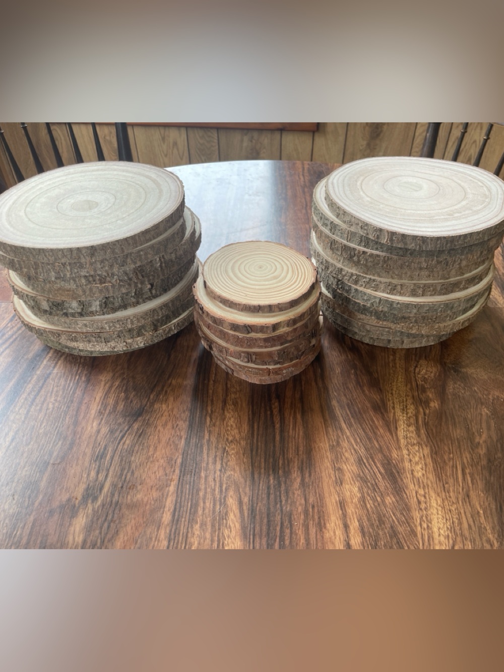 Natural Wood Slice Coasters Set – Rustic Brown